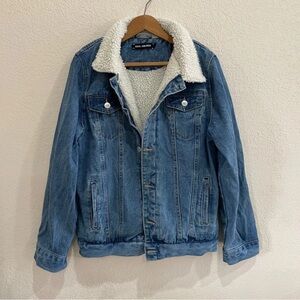 Men's Blue Sherpa-Lined Denim Jacket